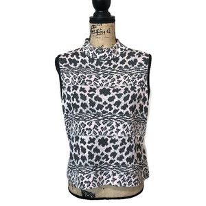 St. John Leopard Print Sleeveless Knit Top Size M